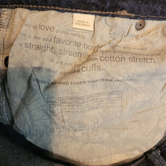 J Jill Jeans Size 18 Slim Boyfriend Straight Mid Rise Dark Wash Stretch Denim - Picture 4 of 9